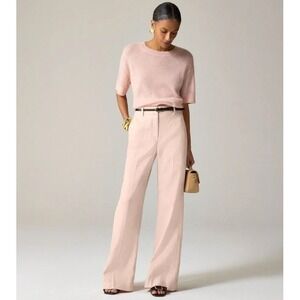 J.CREW Carolina Flare Pant in Stretch Linen Blend Size 6 Pink NEW Preppy BZ404